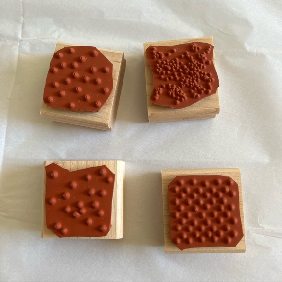 VTG 90s Stampin Up! Itty Bitty Backgrounds Dots Rubber Stamp Set - Picture 5 of 5